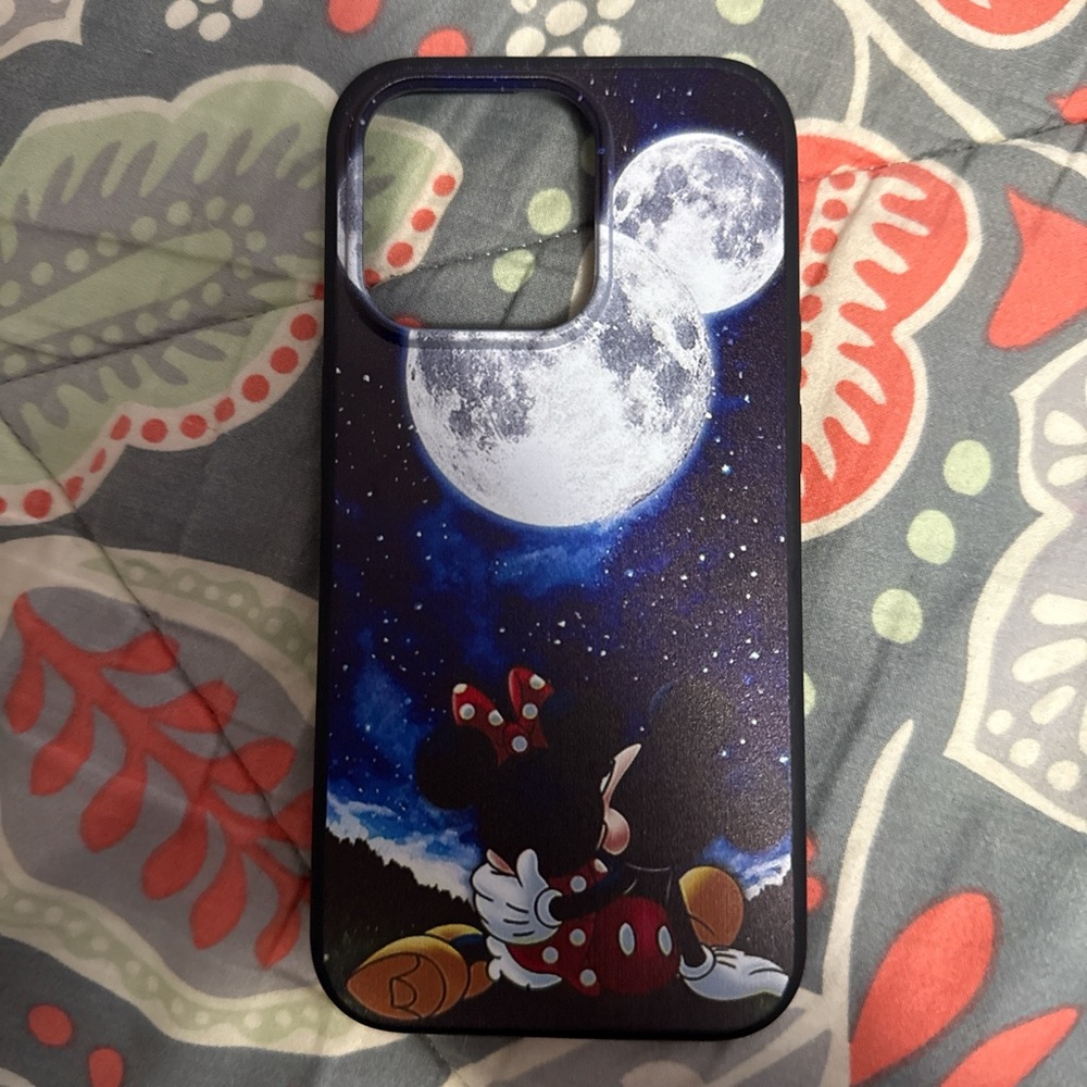 Minnie & Mickey Moonlit iPhone Case - Black